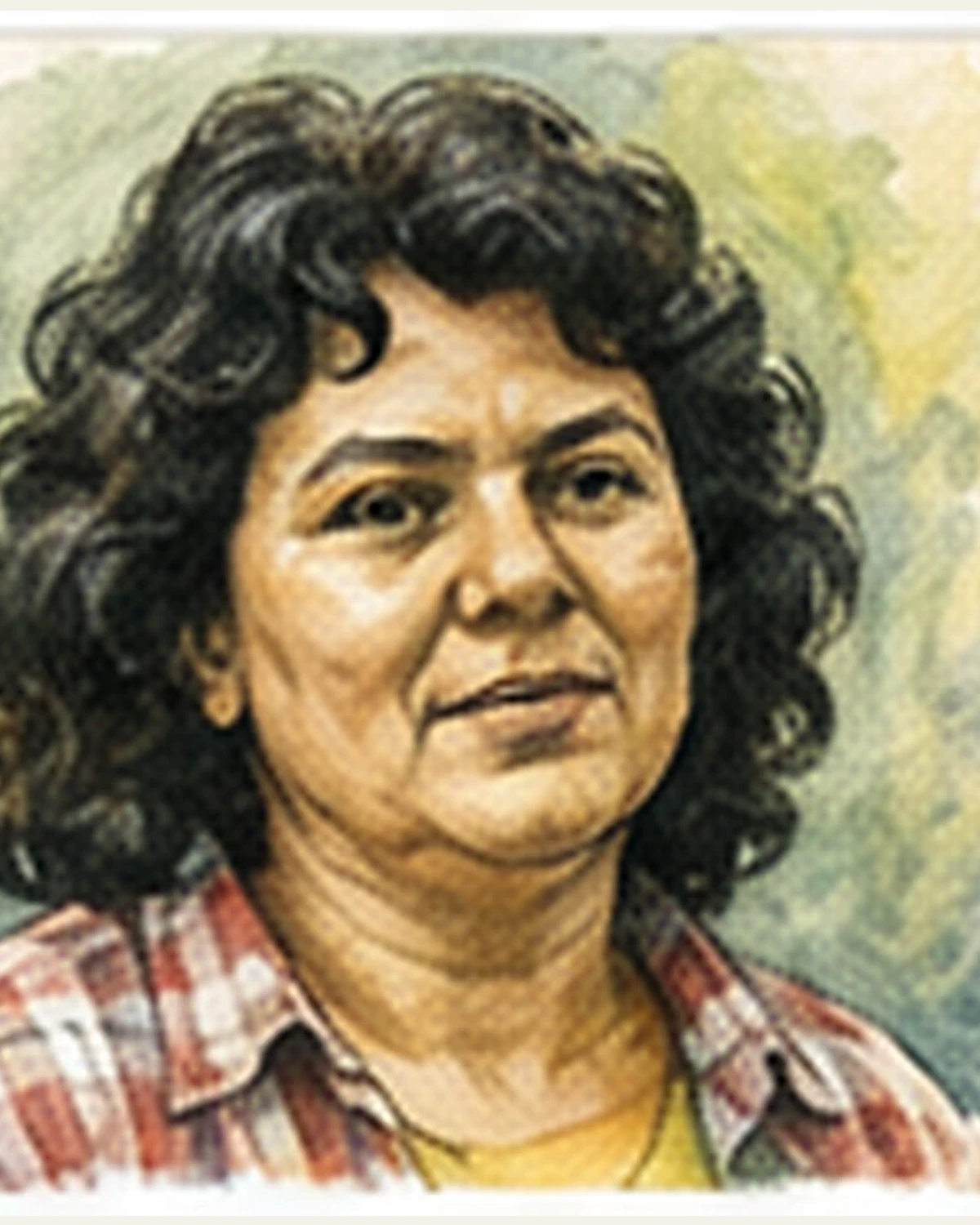Ilustración editorial de Berta Cáceres