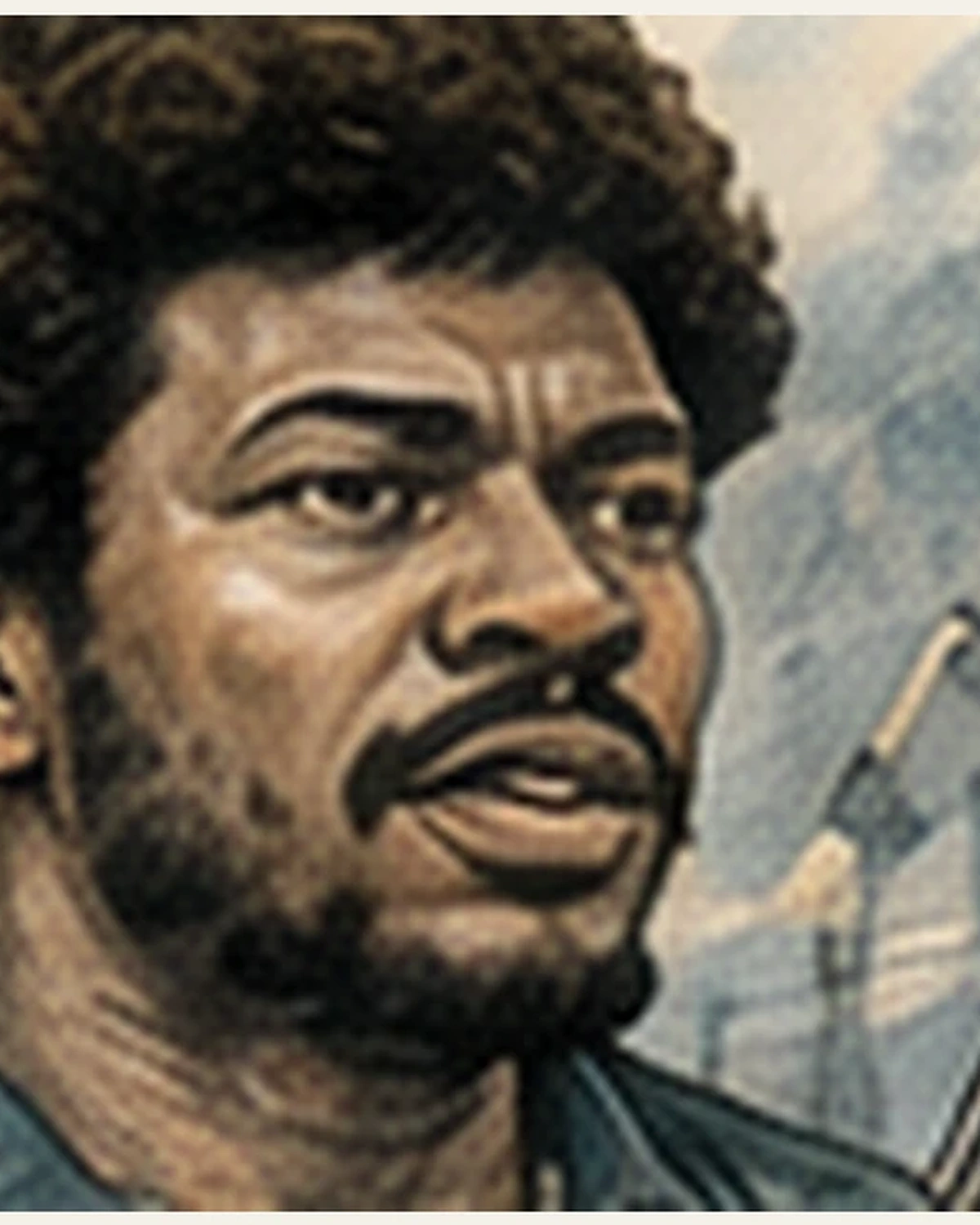 Ilustración editorial de Fred Hampton