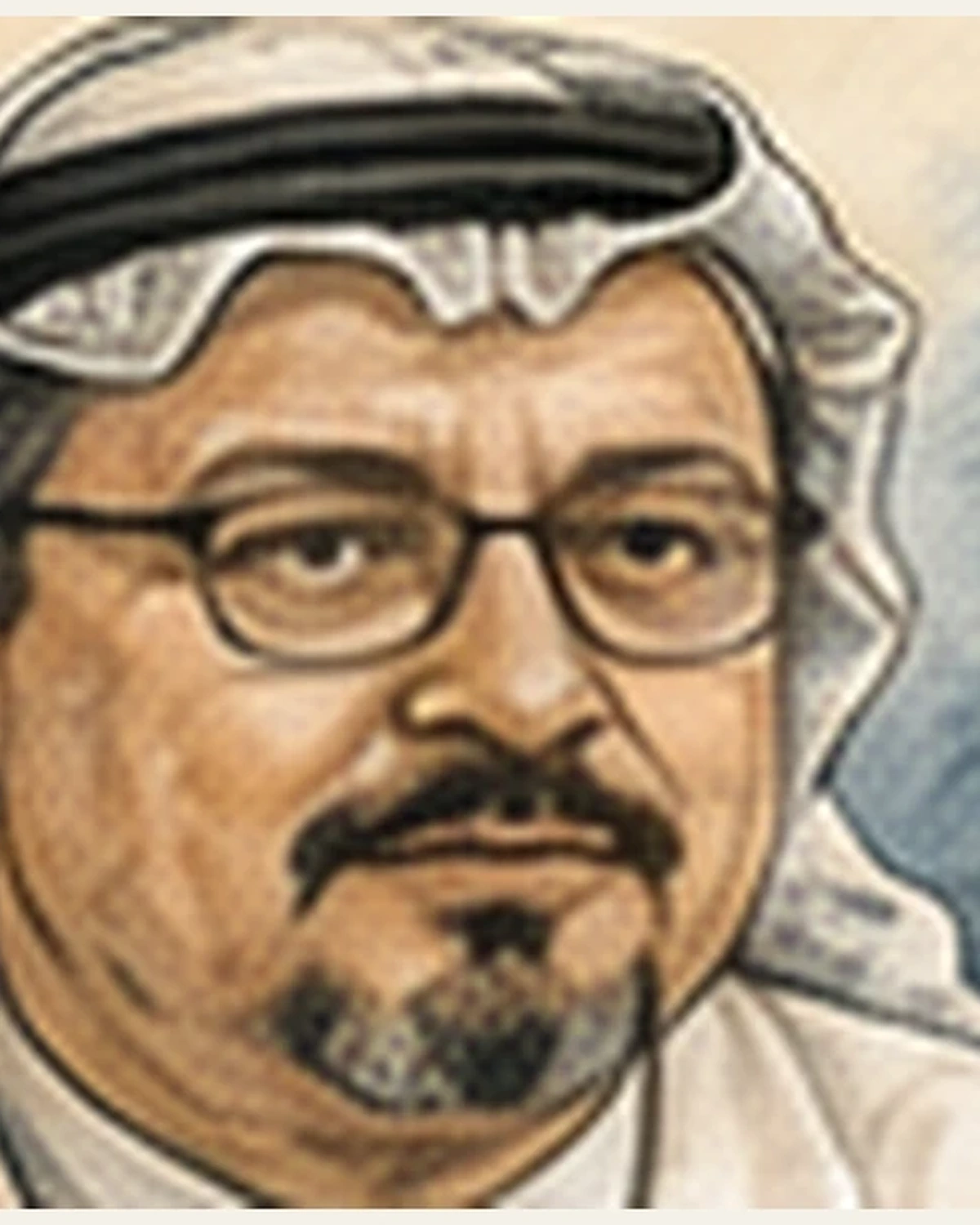Ilustración editorial de Jamal Khashoggi